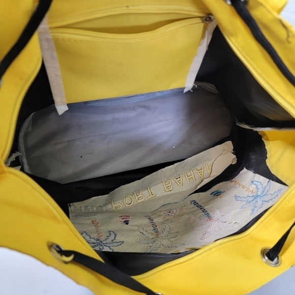Island Bahama Dreams NIKE FREEPORT BAHAMAS Black/Yellow Canvas Tote Bag Size L - Picture 8 of 11